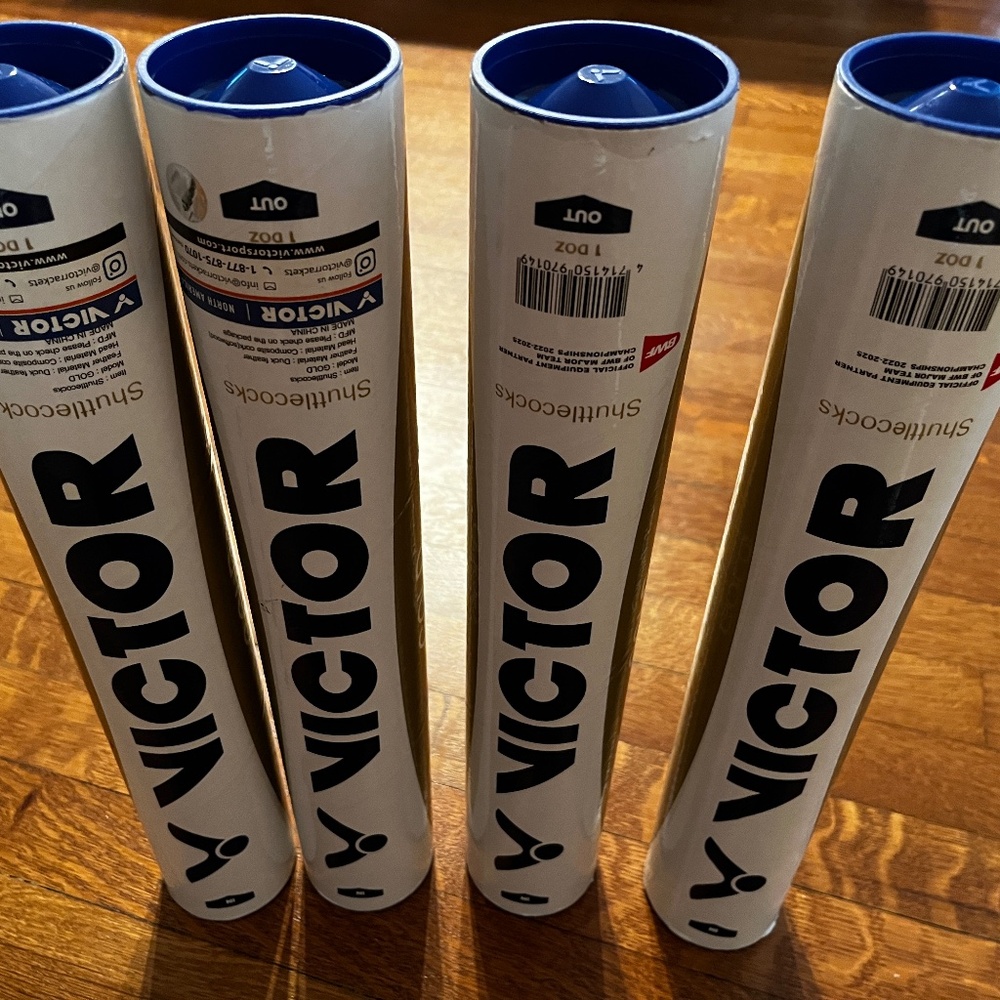Victor Gold Feather Badminton Shuttlecocks, speed 77